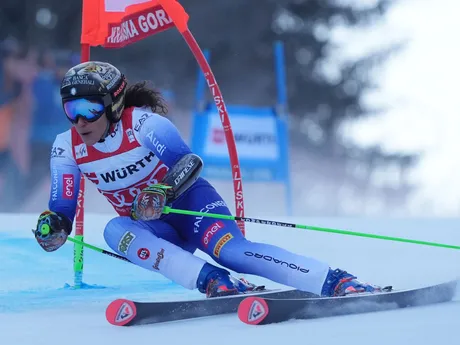 Federica Brignoneová počas obrovského slalomu žien v Kranjskej Gore. 