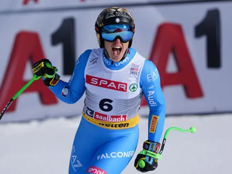 Federica Brignoneová v super-G na MS v zjazdovom lyžovaní 2025.