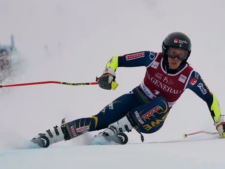 Švédka Sara Hectorová v prvom kole obrovského slalomu v talianskom stredisku Sestriere.