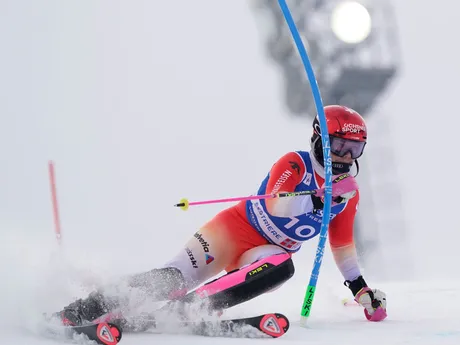 Švajčiarka Melanie Meillardová počas prvého kola slalomu Svetového pohára v talianskom stredisku Sestriere.