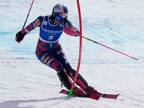 Chorvátka Zrinka Ljutičová počas druhého kola slalomu Svetového pohára v talianskom stredisku Sestriere.