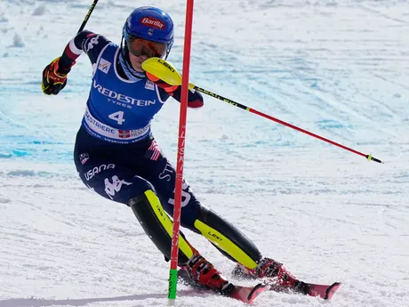 Američanka Mikaela Shiffrinová počas druhého kola slalomu Svetového pohára v talianskom stredisku Sestriere.