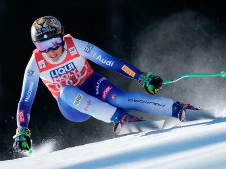 Talianka Federica Brignoneová počas zjazdu v nórskom stredisku Kvitfjell.