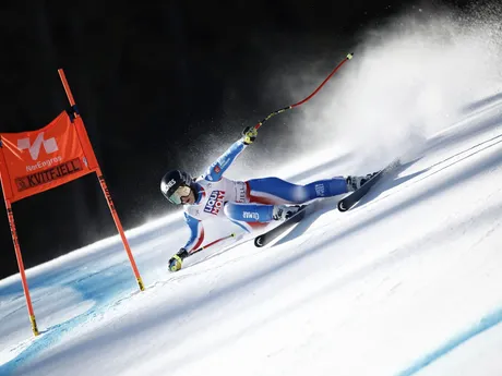 Francúzka Laura Gaucheová počas zjazdu v nórskom stredisku Kvitfjell.