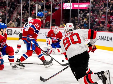 Tomáš Tatar počas zápasu Montreal Canadiens - New Jersey Devils.