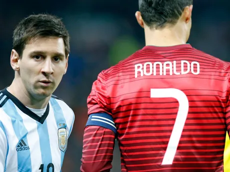 Lionel Messi a Cristiano Ronaldo v zápase Portugalsko - Argentína v roku 2014.