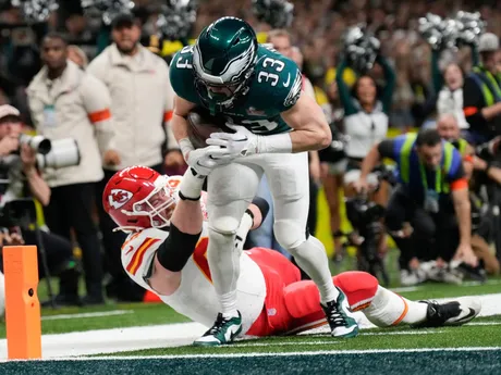 Cooper DeJean skóroval pick 6 v zápase Philadelphia Eagles - Kansas City Chiefs.