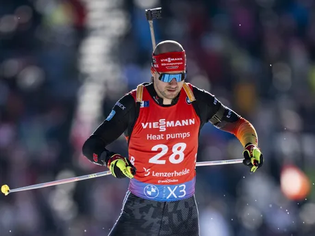 Nemec Danilo Riethmueller počas šprintu na 10km na MS v biatlone 2025.