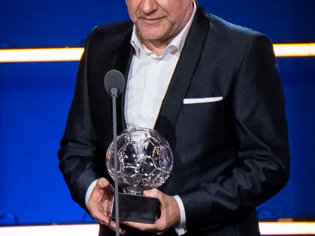 Na snímke Najlepší tréner roka Vladimír Weiss počas odovzdávania ocenení na galavečeri Futbalista roka 2024.