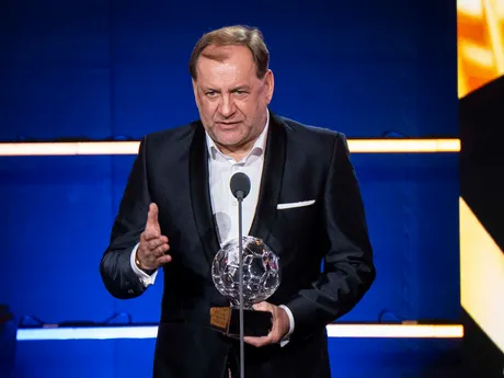 Na snímke Najlepší tréner roka Vladimír Weiss počas odovzdávania ocenení na galavečeri Futbalista roka 2024.