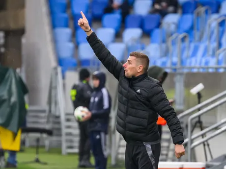 Tréner FK Železiarne Podbrezová Štefan Markulík počas zápasu 3. kola nadstavbovej časti Niké ligy skupiny o titul ŠK Slovan Bratislava - FK Železiarne Podbrezová.