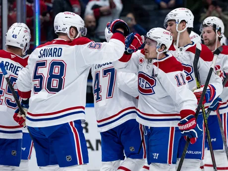 Hokejisti Montrealu sa tešia z výhry v zápase NHL: Vancouver Canucks - Montreal Canadiens.