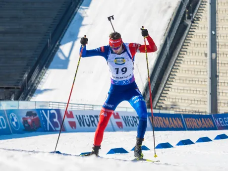 Jakub Borguľa počas stíhacích pretekov v stredisku Holmenkollen 2025.