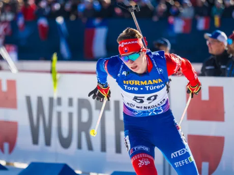 Jakub Borguľa počas stíhacích pretekov v stredisku Holmenkollen 2025.