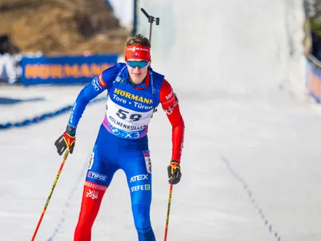Jakub Borguľa počas stíhacích pretekov v stredisku Holmenkollen 2025.