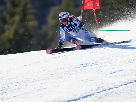 Thea Louise Stjernesundová počas obrovského slalomu v Sun Valley. 
