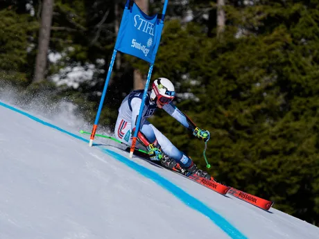 Thea Louise Stjernesundová počas obrovského slalomu v Sun Valley. 