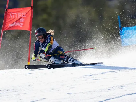 Sara Hectorová počas obrovského slalomu v Sun Valley. 