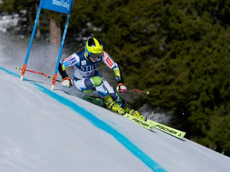 Neja Dvorniková počas obrovského slalomu v Sun Valley. 