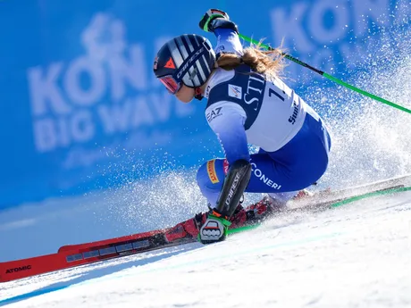 Sofia Goggiová počas obrovského slalomu v Sun Valley. 