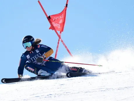 Estelle Alphandová počas obrovského slalomu v Sun Valley. 