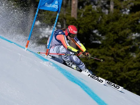 Lena Duerrová počas obrovského slalomu v Sun Valley. 