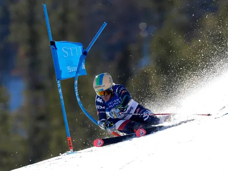 River Radamus počas prvého kola obrovského slalomu v americkom stredisku Sun Valley.