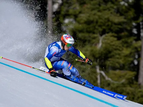 Luca de Aliprandini počas prvého kola obrovského slalomu v americkom stredisku Sun Valley.