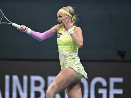  Rebecca Šramková sa teší po víťaznej výmene proti Johanne Christine Svendsenovej z Dánska