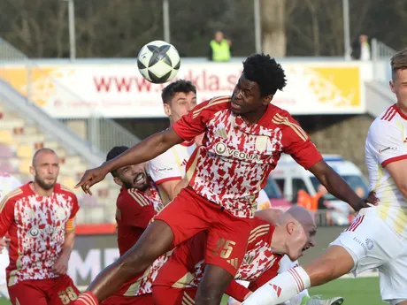 Na snímke Ivan Anokye Mensah (Banská Bystrica) počas odvety semifinále Slovnaft Cupu MFK Dukla Banská Bystrica - MFK Ružomberok.