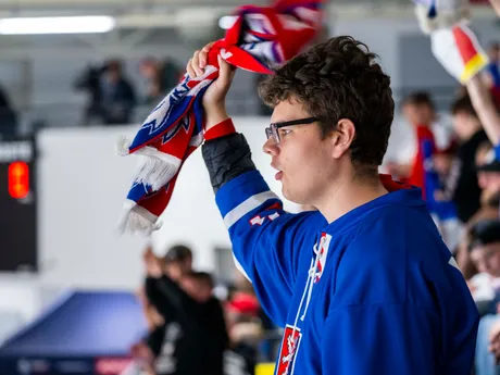 Na snímke český fanúšik sa teší z gólu počas prípravného zápasu Česká republika - Slovensko.