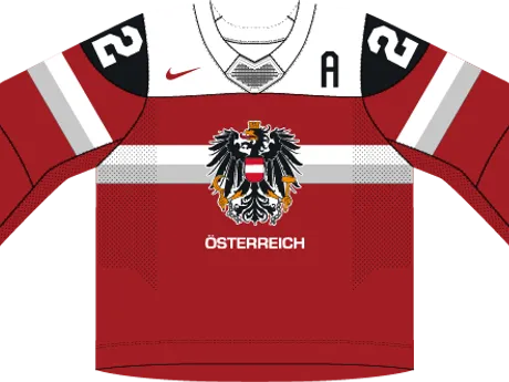 Rakúsko na MS v hokeji 2025 - dresy vonku.