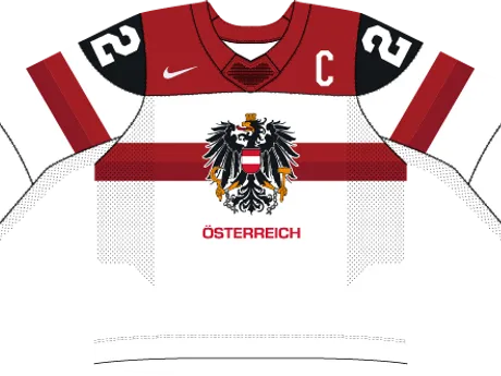 Rakúsko na MS v hokeji 2025 - dresy doma.