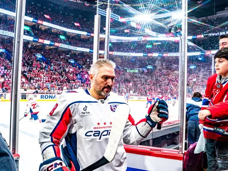 Alexander Ovečkin vo 4. zápase 1. kola play-off NHL: Montreal Canadiens - Washington Capitals.