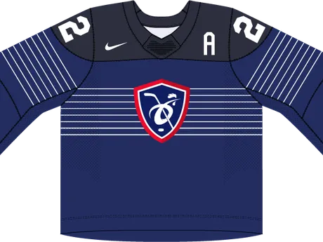 Francúzsko na MS v hokeji 2025 - dresy doma.