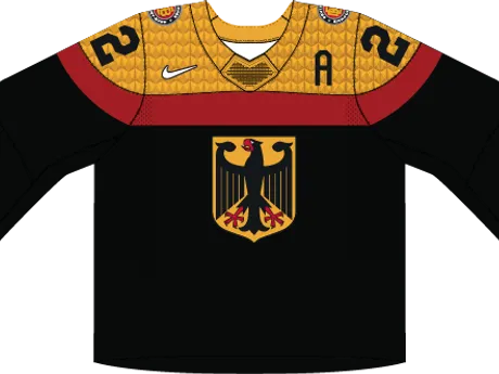 Nemecko na MS v hokeji 2025 - dresy vonku.