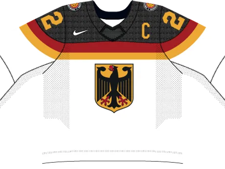 Nemecko na MS v hokeji 2025 - dresy doma.