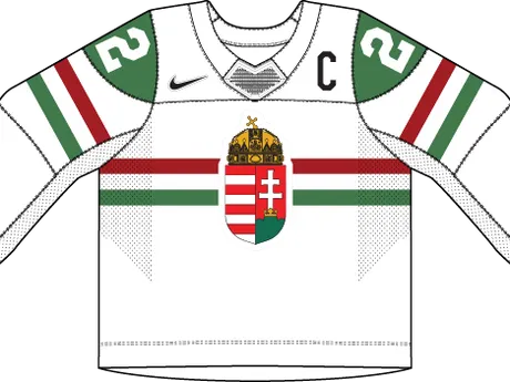 Maďarsko na MS v hokeji 2025 - dresy doma.