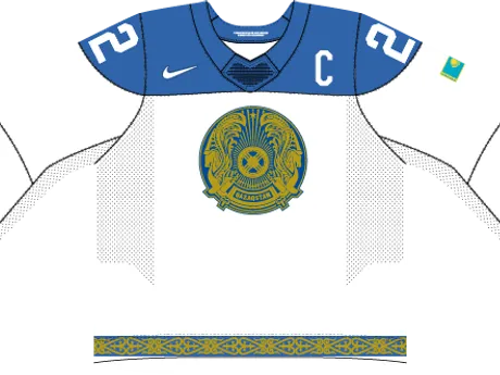 Kazachstan na MS v hokeji 2025 - dresy doma.