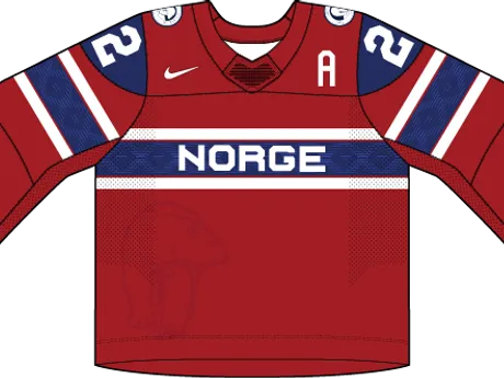 Nórsko na MS v hokeji 2025 - dresy vonku.
