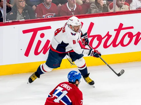 Alexander Ovečkin vo 4. zápase 1. kola play-off NHL: Montreal Canadiens - Washington Capitals.