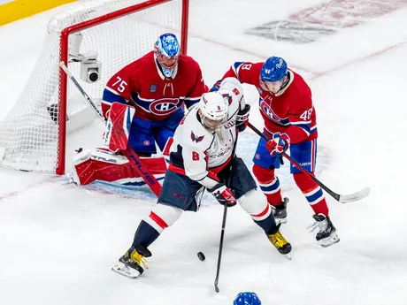 Alexander Ovečkin vo 4. zápase 1. kola play-off NHL: Montreal Canadiens - Washington Capitals.
