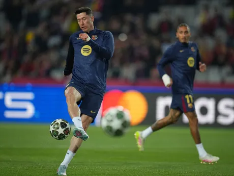 Robert Lewandowski pred zápasom FC Barcelona - Borussia Dortmund v 1. štvrťfinále Ligy majstrov.