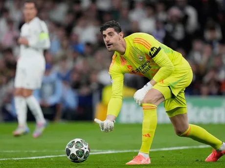 Brankár Realu Thibaut Courtois v odvetnom zápase štvrťfinále Ligy majstrov: Real Madrid - Arsenal FC.
