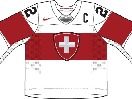 Švajčiarsko na MS v hokeji 2025 - dresy vonku.