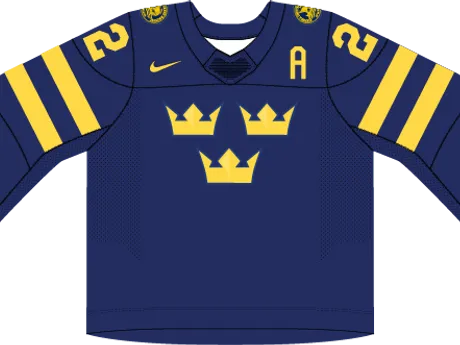 Švédsko na MS v hokeji 2025 - dresy vonku.