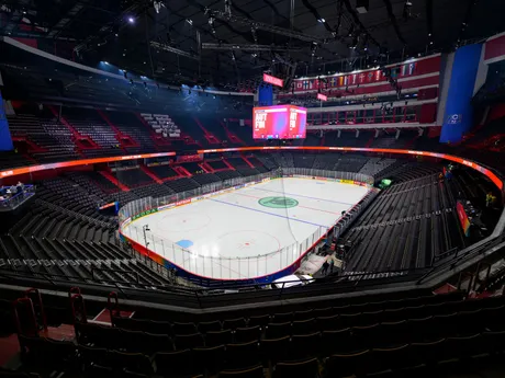 Avicii Arena pred zápasom Slovensko - Švédsko na MS v hokeji 2025. 