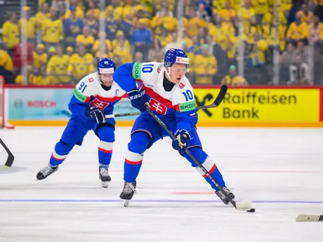 Stockholm, SVERIGE - 9 May 2025 : (SVK) Adam Sykora (F) during the game in the IIHF Ice Hockey World Championship 2025 between Sweden and Slovakia in Avicii Arena on 9 maj i Stockholm

Exclusive publishing rights in Slovakia granted to Sportnet.sk / Výhradné práva na publikovanie v Slovenskej republike boli udelené subjektu Sportnet.sk na základe zmluvného oprávnenia.

( Foto: Oscar Larsson / @FotoOscar.se ) 

Nyckelord Keywords: Hockey, IIHF Ice Hockey World Championship 2025, Sweden, Slovakia, SportNet.sk, SportNet,  IIHF, Hockey VM 2025, ***Betalbild***, ***Licensed Image***

- Hockey
- IIHF Ice Hockey World Championship 2025
- Sweden
- Slovakia
- SportNet.sk
- SportNet
- IIHF
- Hockey VM 2025
- ***Betalbild***
- ***Licensed Image***