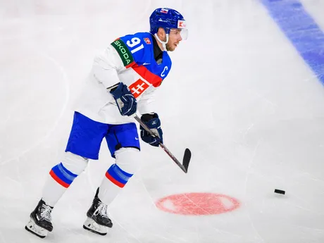 Matúš Sukeľ pred zápasom Slovensko - Slovinsko v skupine A na MS v hokeji 2025.