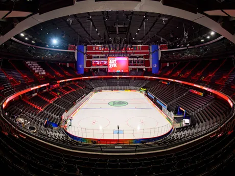 Avicii Arena v Štokholme pred zápasom Slovensko - Rakúsko v skupine A na MS v hokeji 2025.